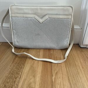 1980s Vintage Whiting and Davis White Mesh Shoulder Bag